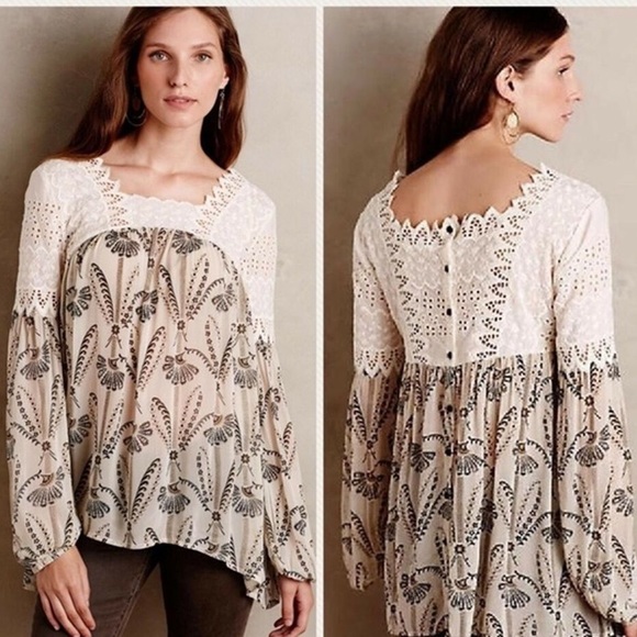 Anthropologie Tops - Anthropologie Floreat Cantata embroidered top